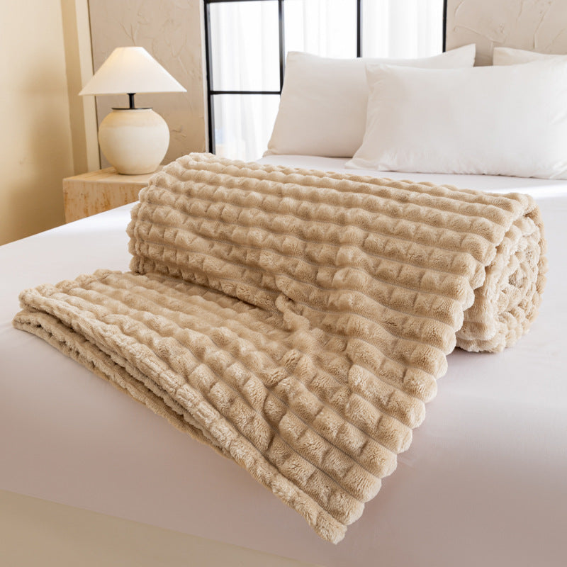 Facecloth Solid Color Plaid Blanket