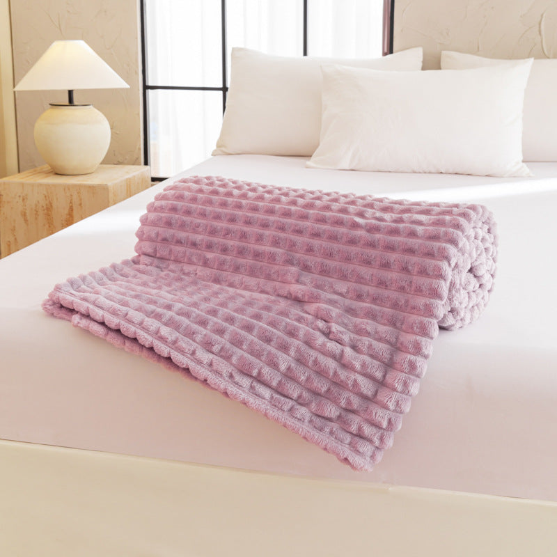 Facecloth Solid Color Plaid Blanket