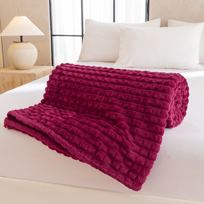 Facecloth Solid Color Plaid Blanket